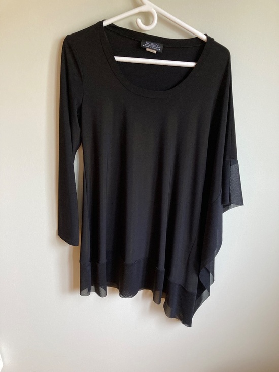 Robin/Artizan Tops - Robin Artizan Signature Black Asymmetric Tunic S/M